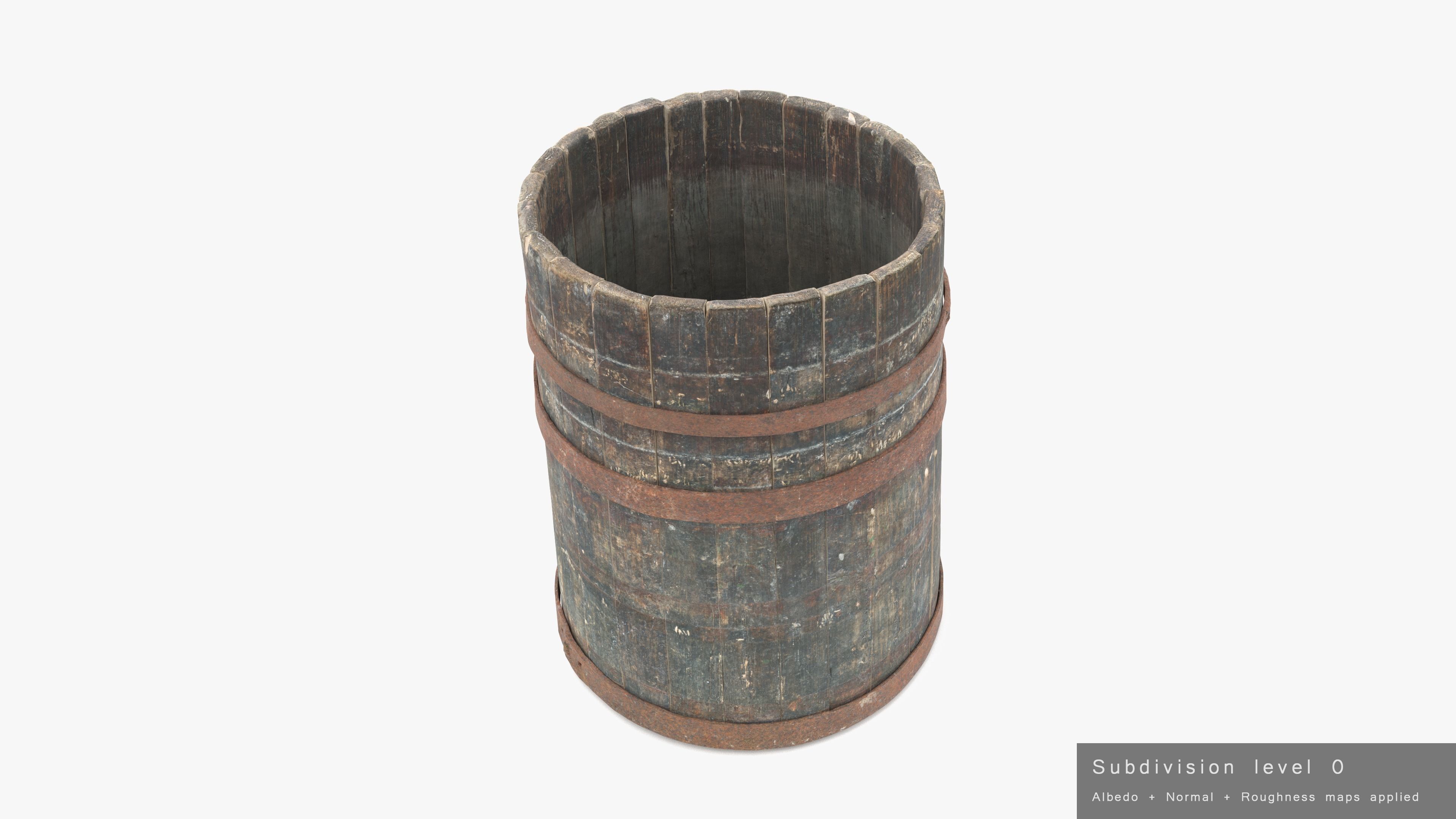 Modular Vat Barrel Low-poly 3D model_31