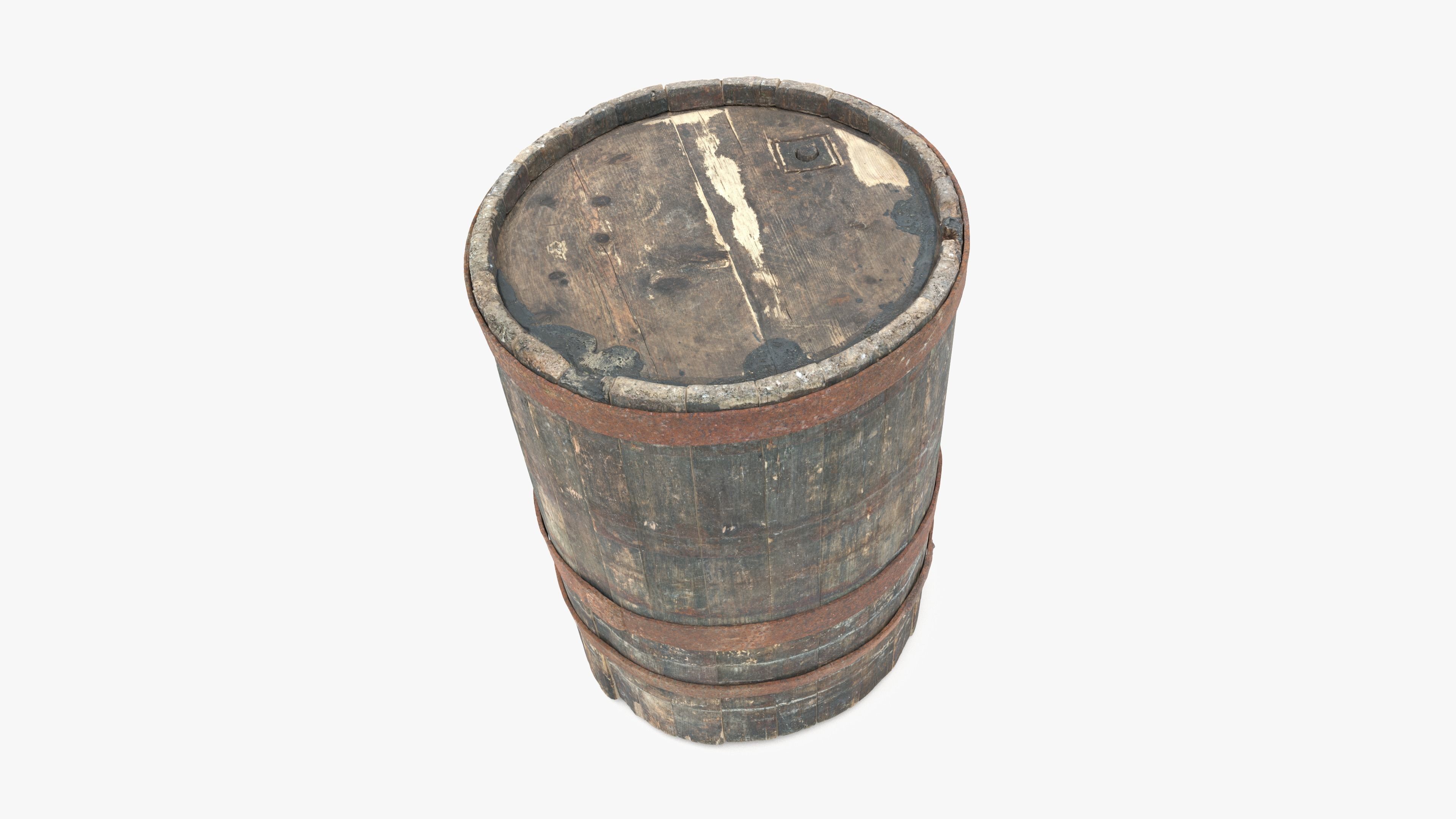 Modular Vat Barrel Low-poly 3D model_12
