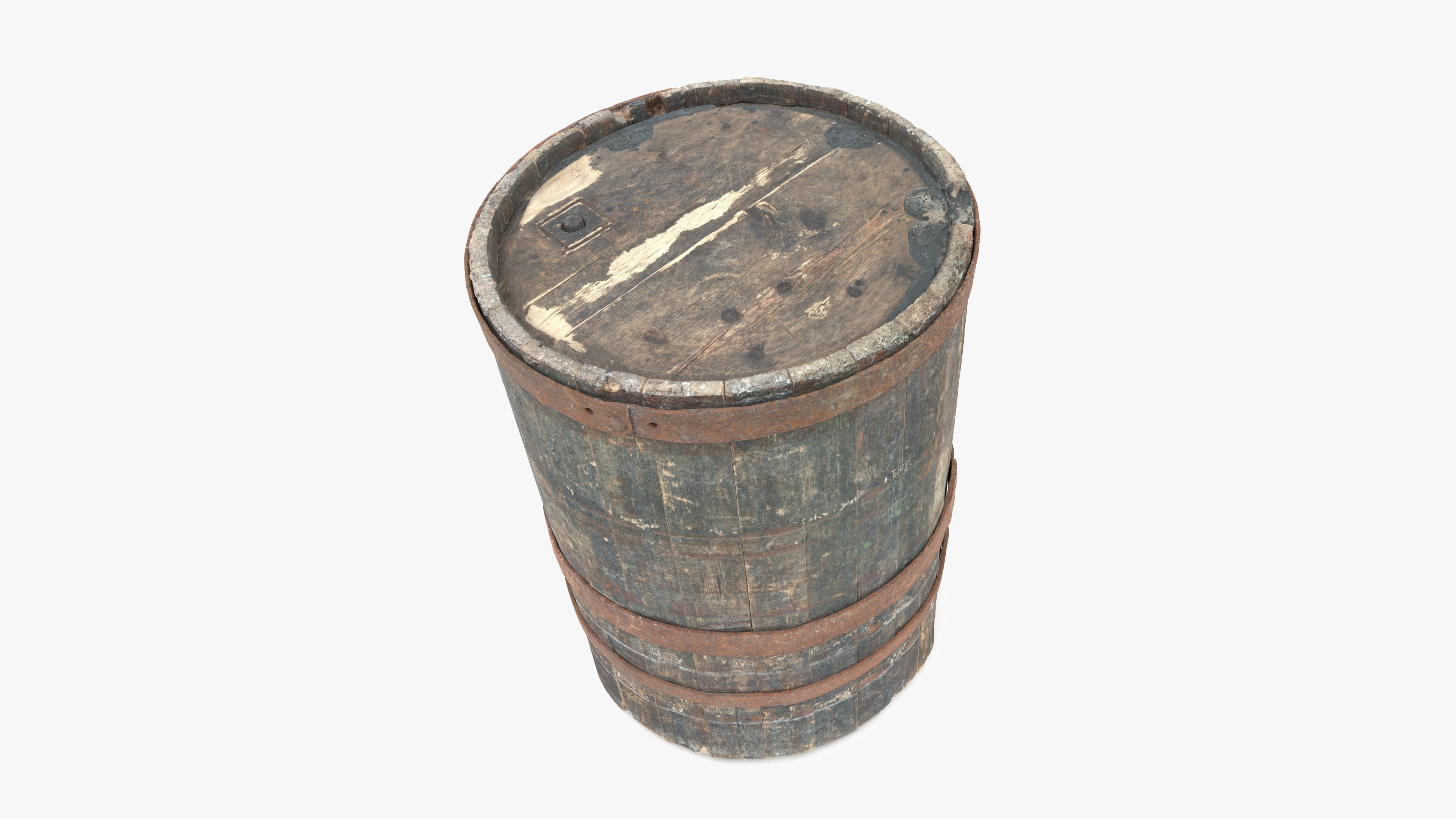 Modular Vat Barrel Low-poly 3D model_11