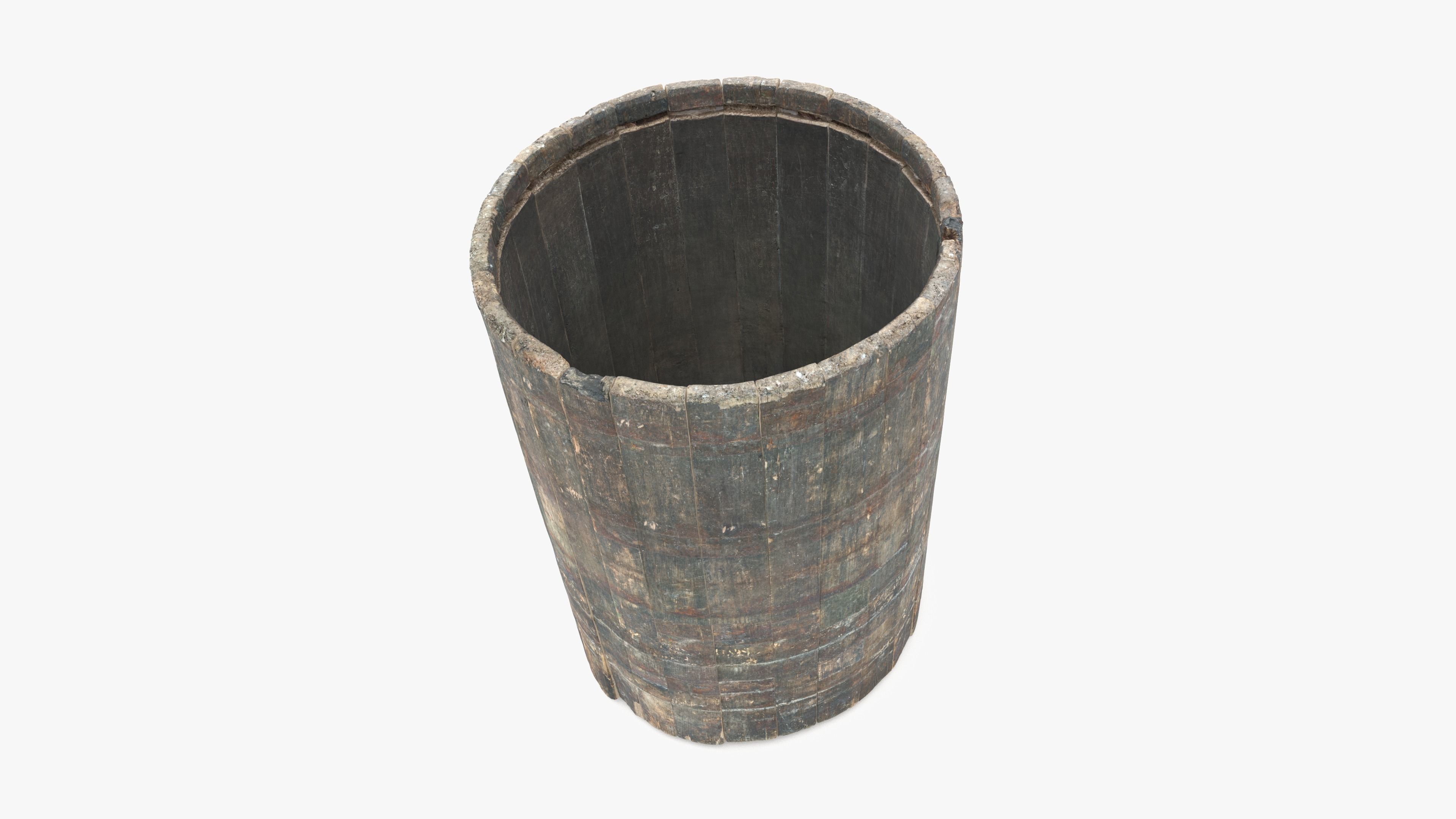 Modular Vat Barrel Low-poly 3D model_13
