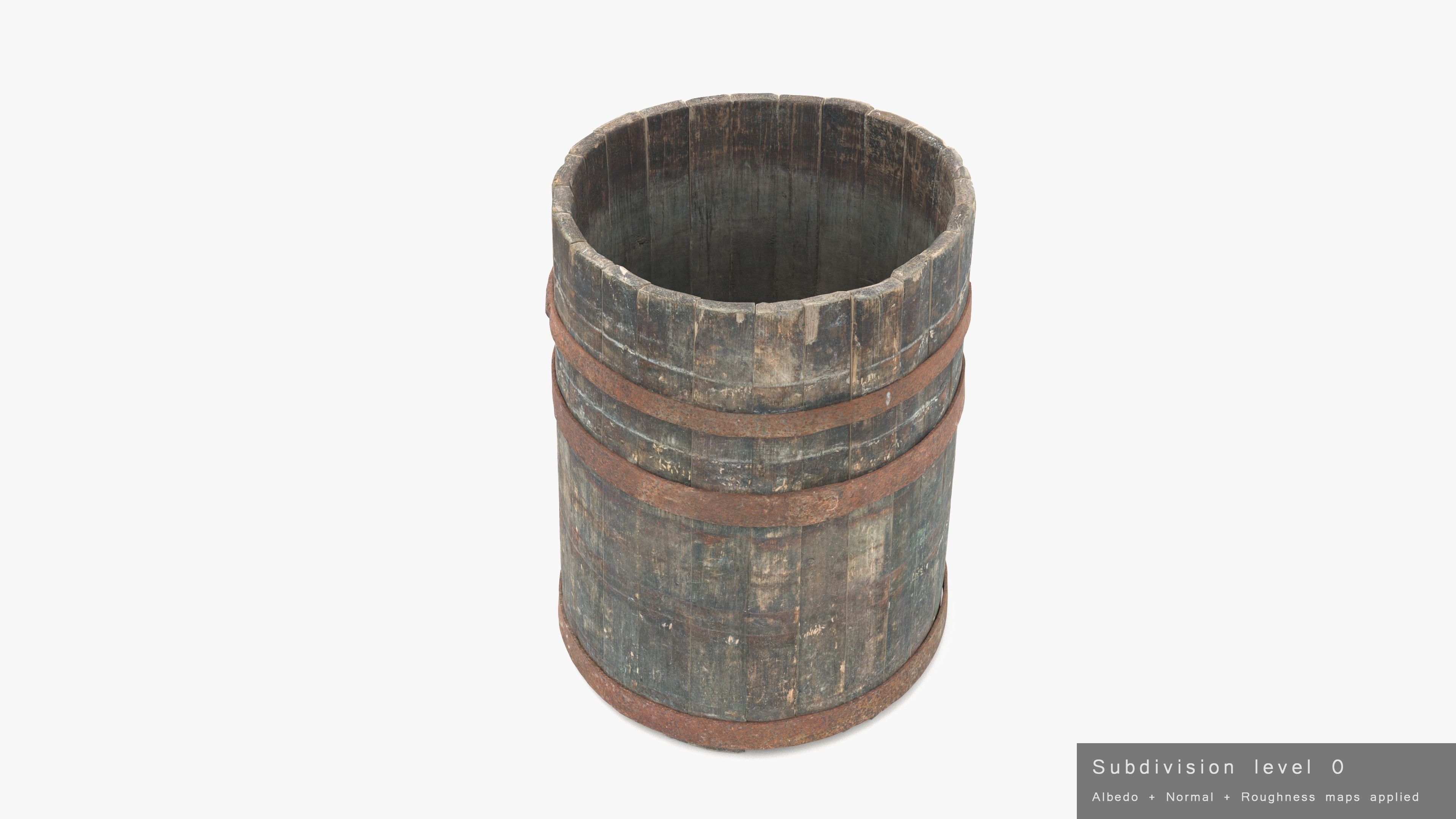Modular Vat Barrel Low-poly 3D model_28