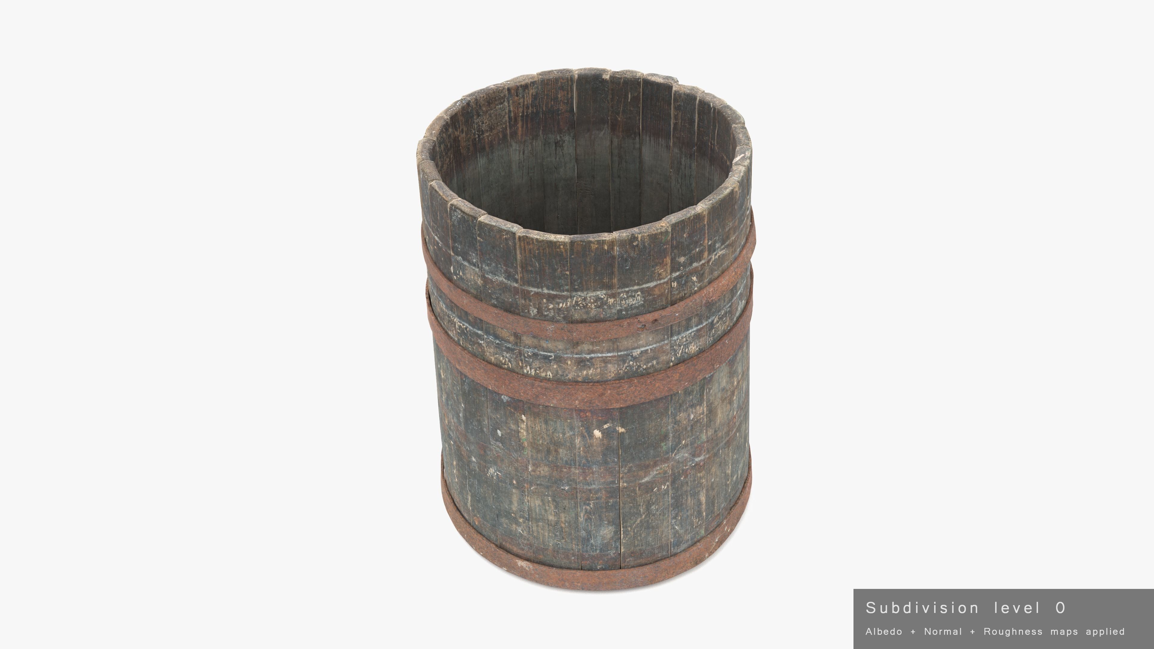 Modular Vat Barrel Low-poly 3D model_30
