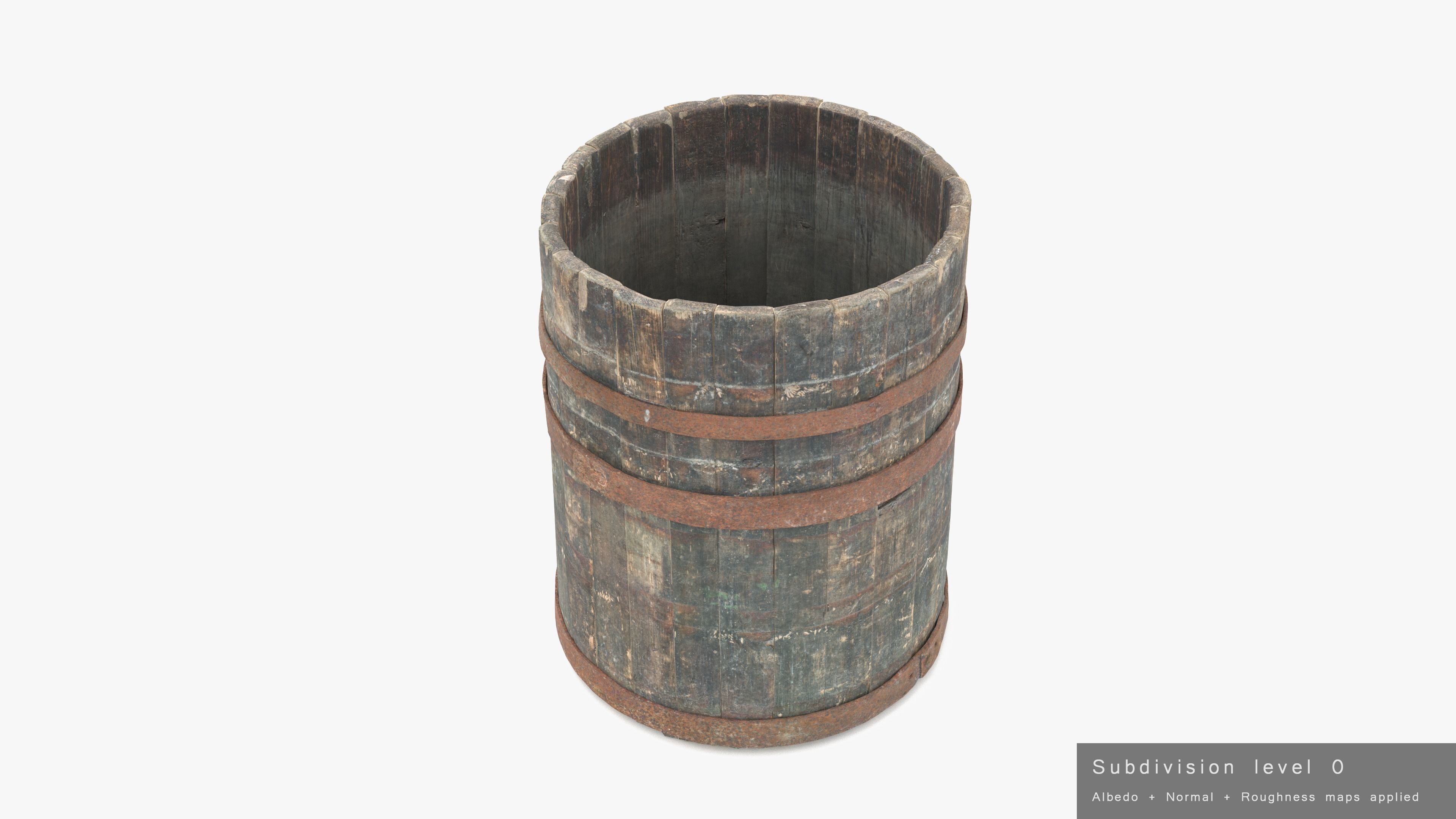Modular Vat Barrel Low-poly 3D model_27