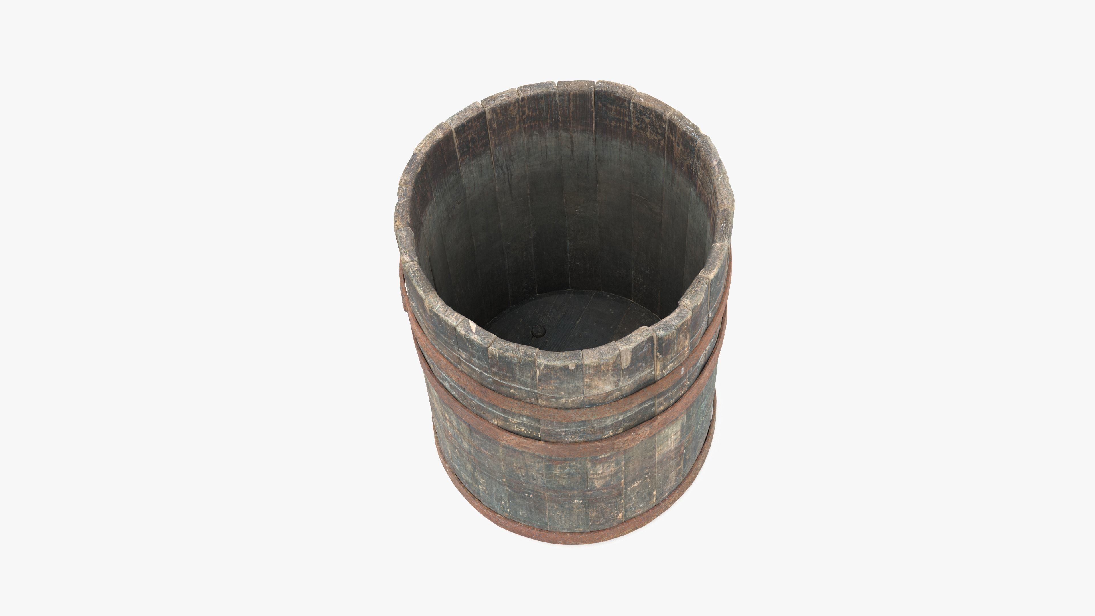 Modular Vat Barrel Low-poly 3D model_8