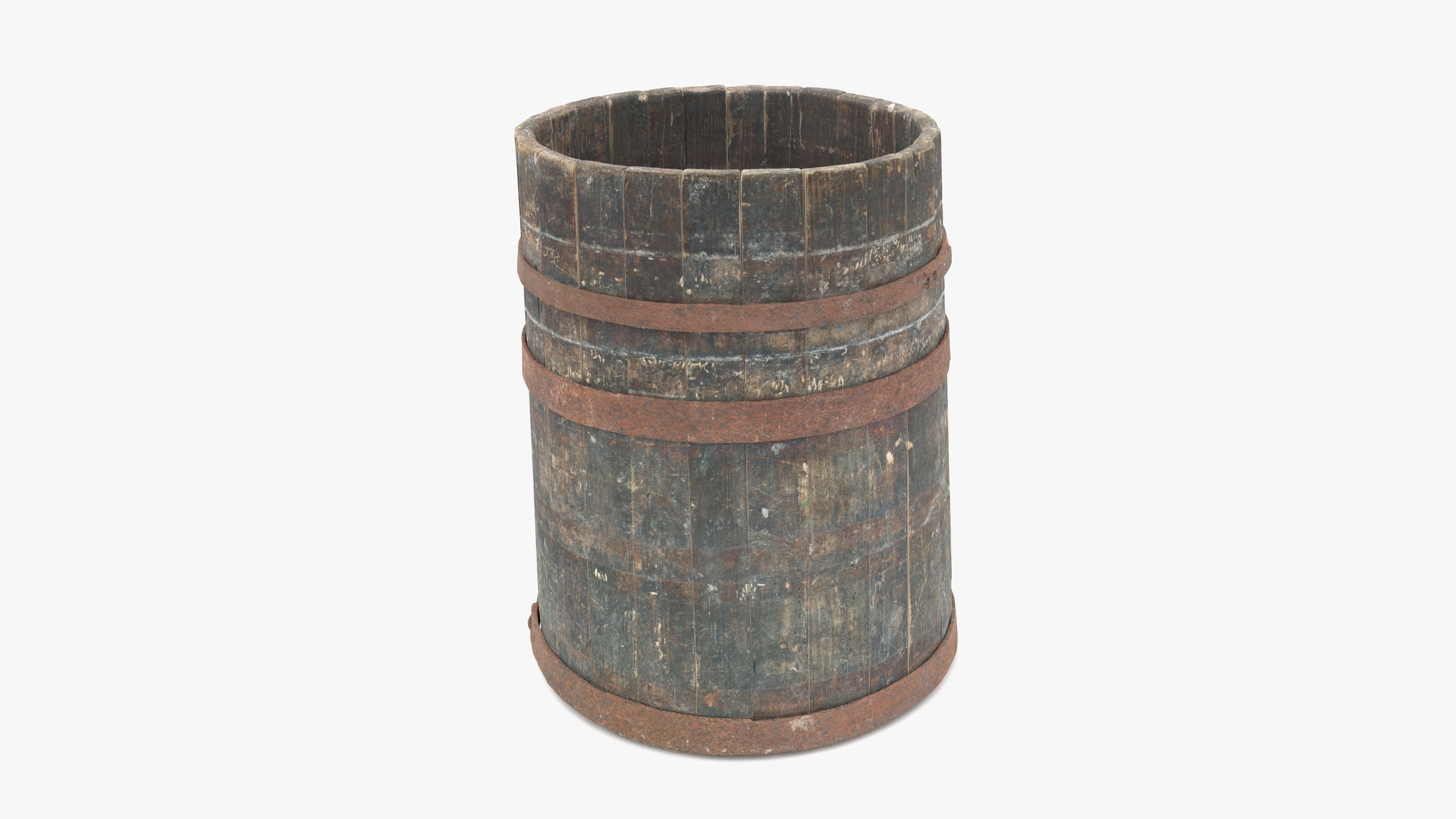 Modular Vat Barrel Low-poly 3D model_4