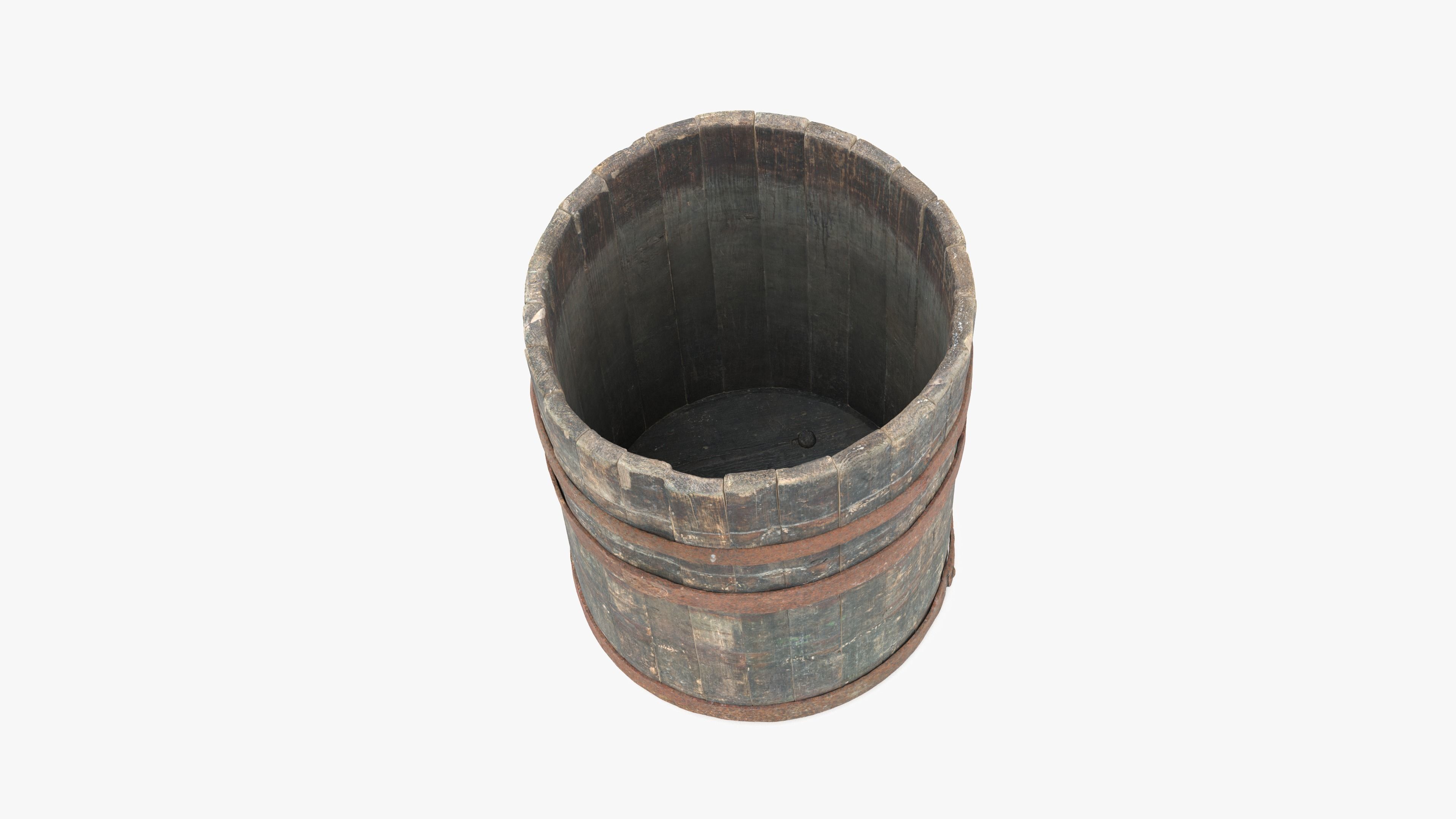 Modular Vat Barrel Low-poly 3D model_7