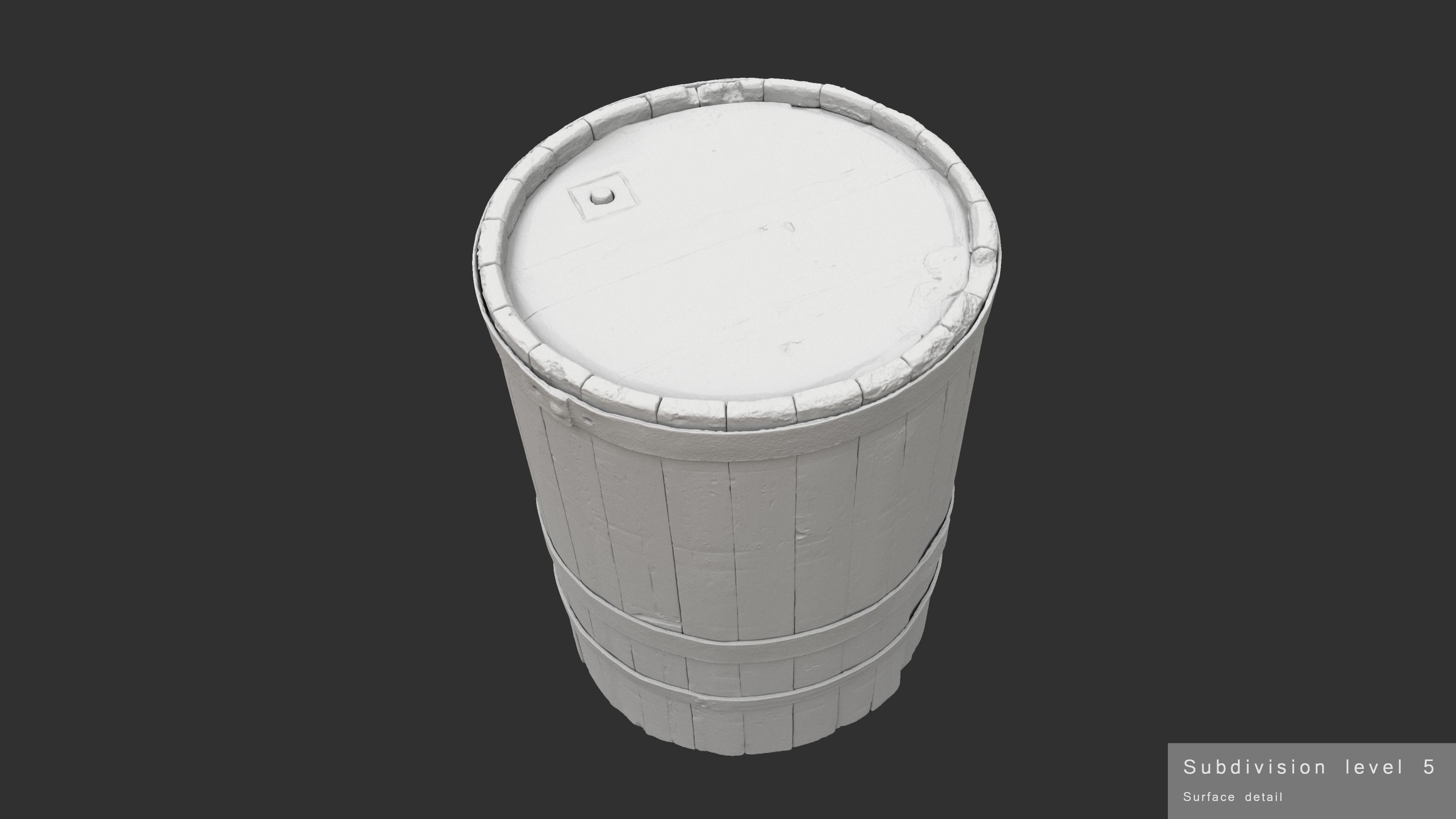 Modular Vat Barrel Low-poly 3D model_25