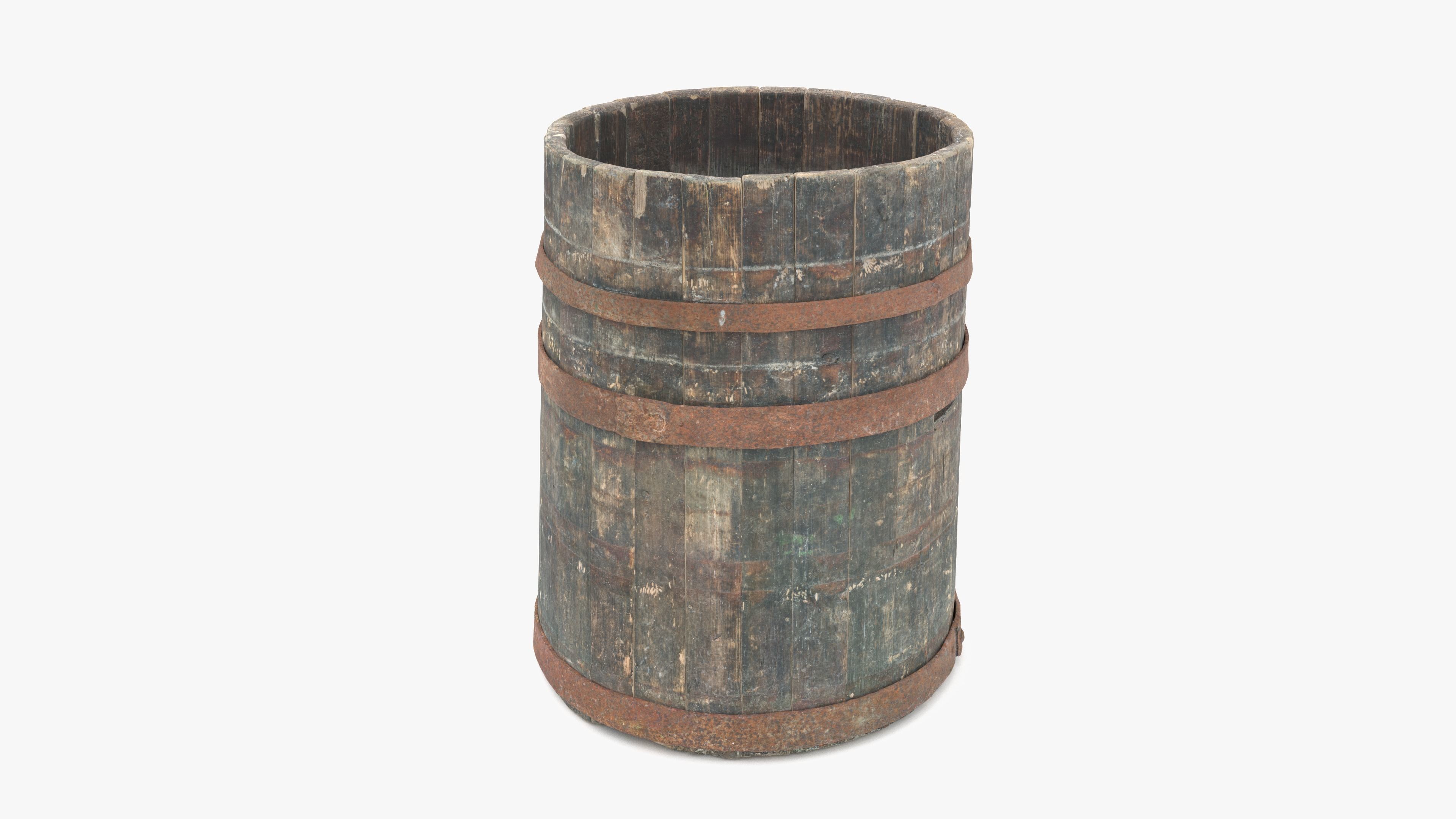 Modular Vat Barrel Low-poly 3D model_2