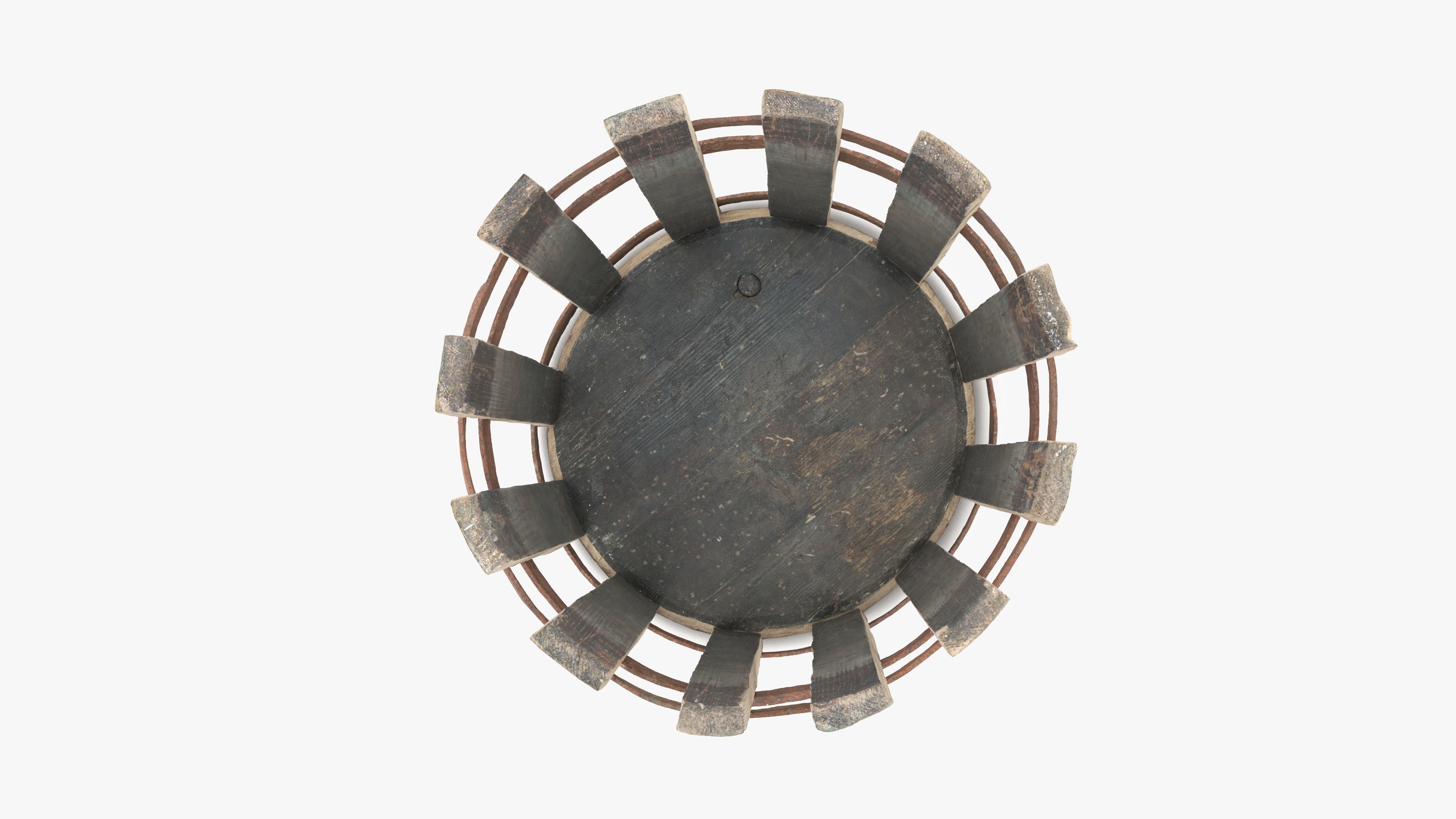 Modular Vat Barrel Low-poly 3D model_10