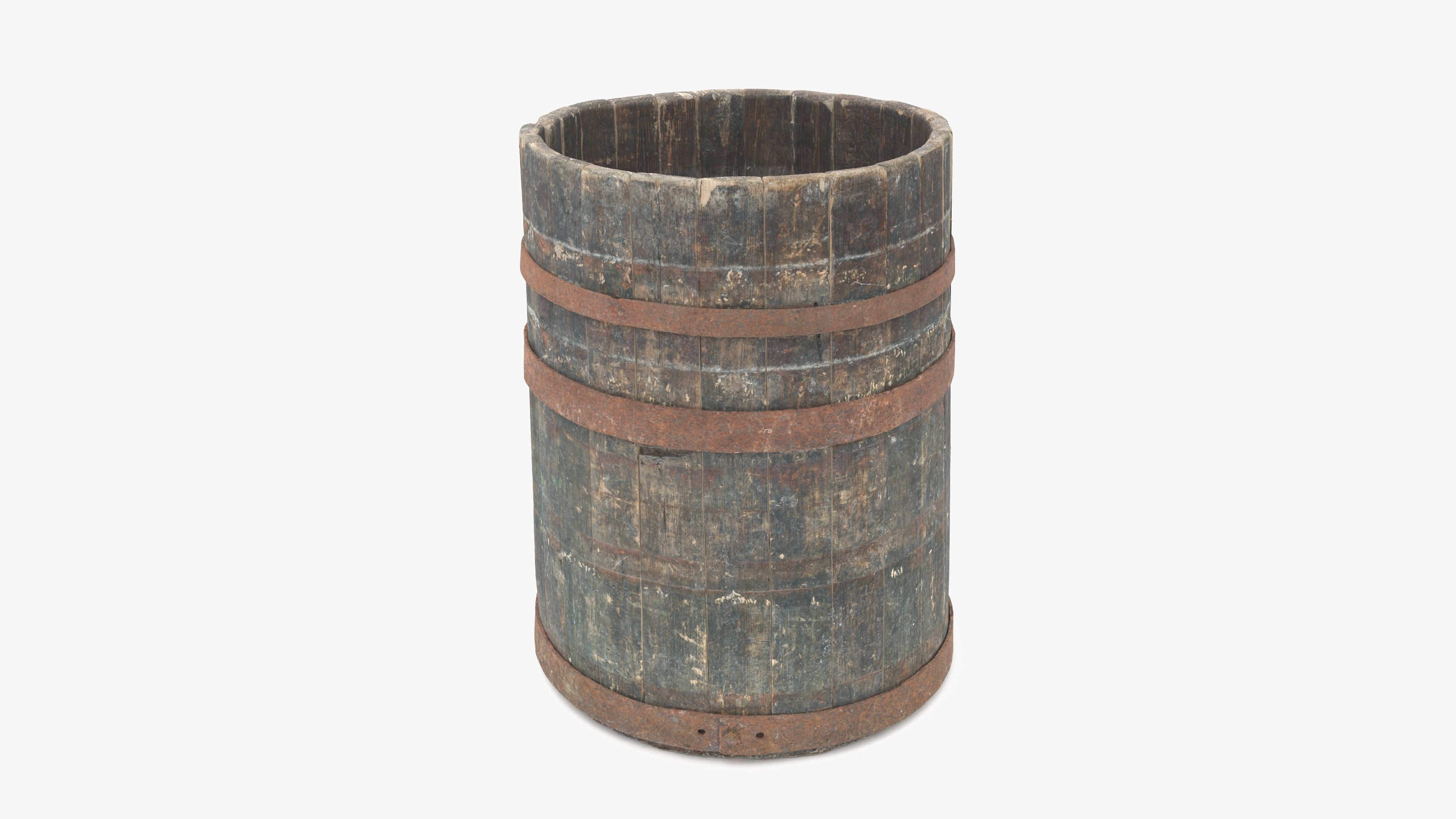 Modular Vat Barrel Low-poly 3D model_1