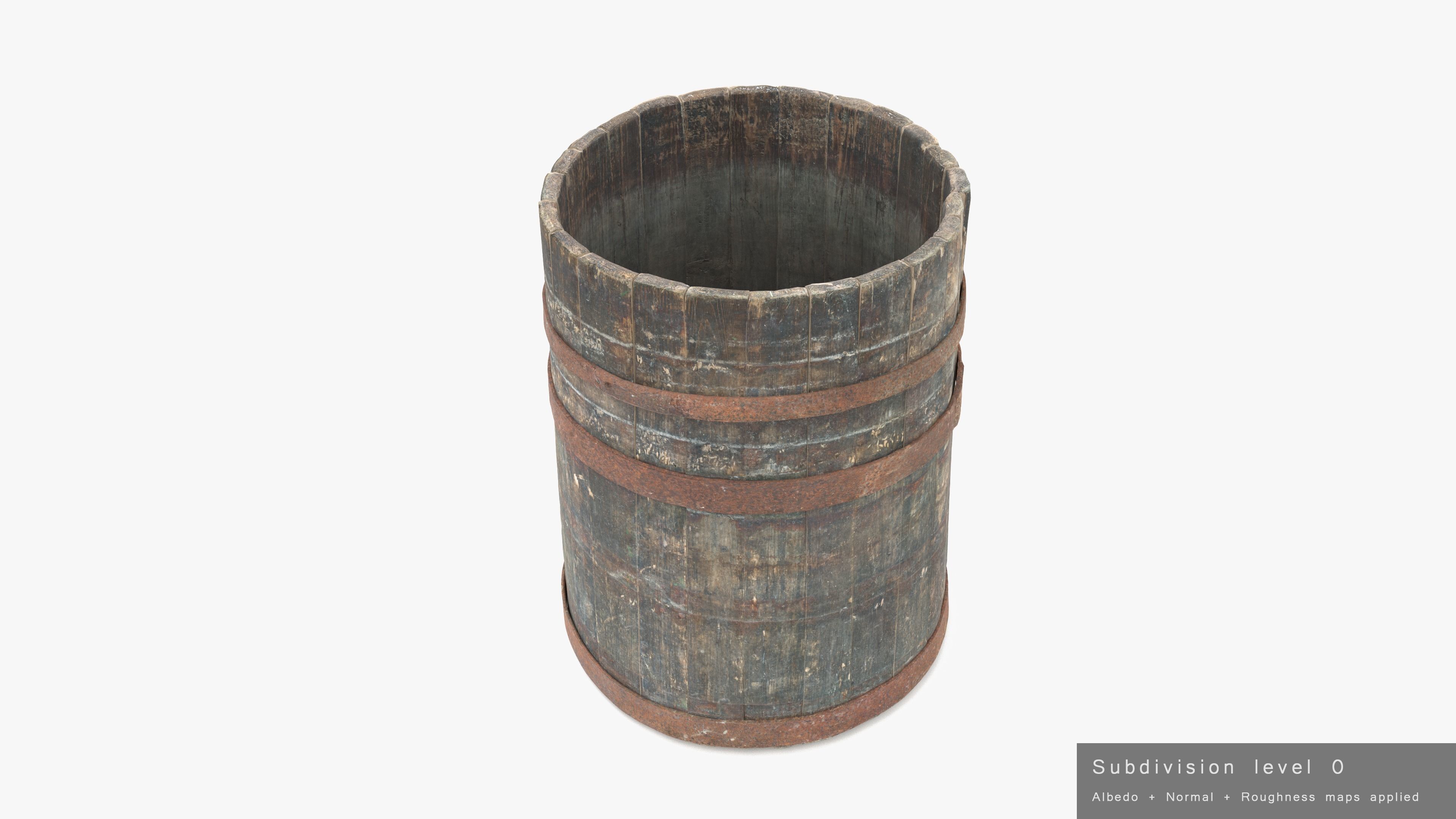 Modular Vat Barrel Low-poly 3D model_29