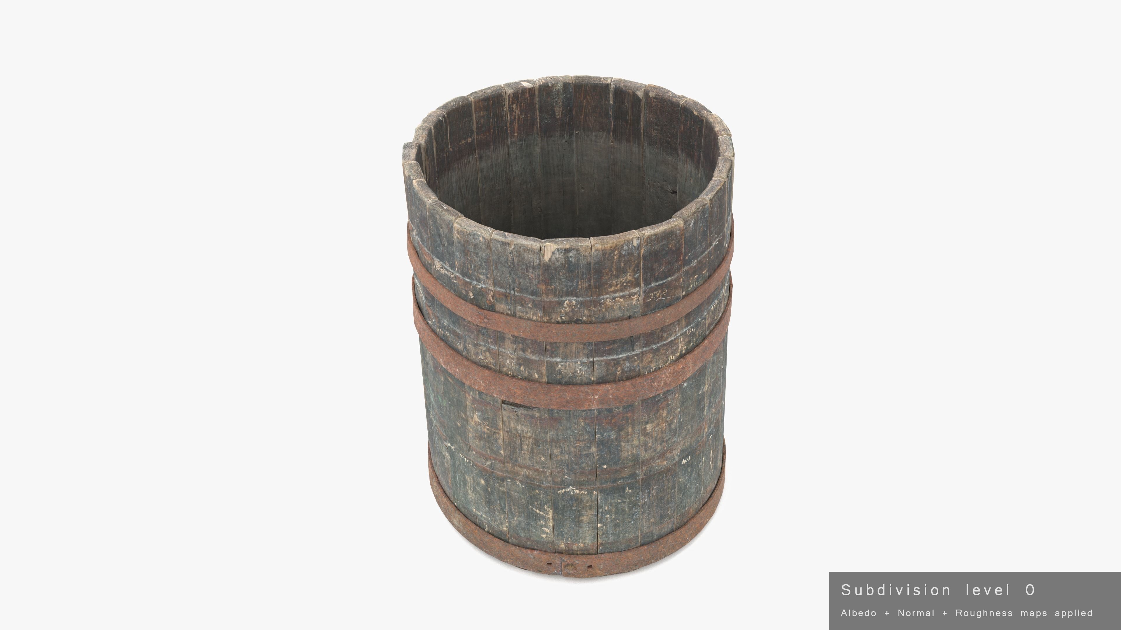 Modular Vat Barrel Low-poly 3D model_26