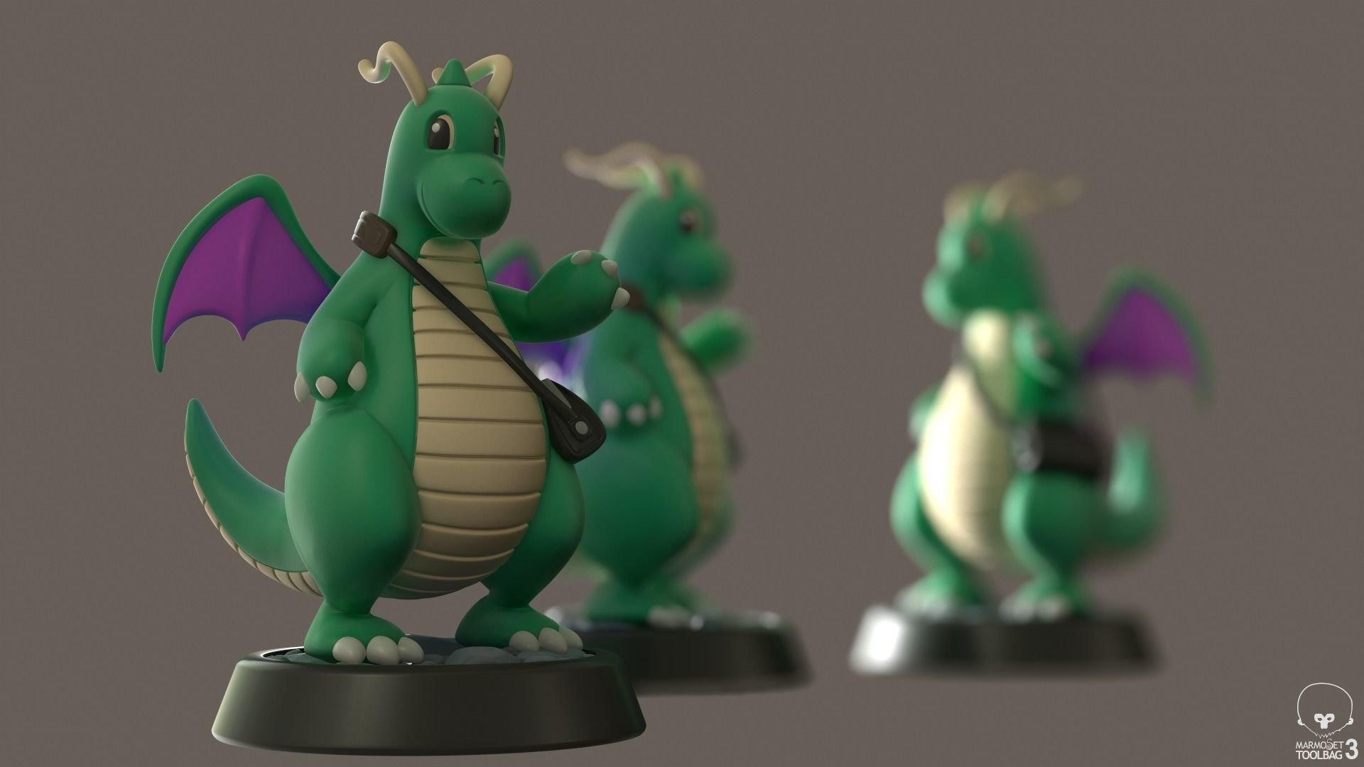 Dragonite dragon figurine 3D print model_5