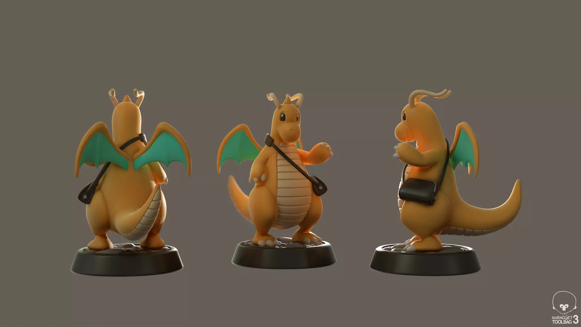 Dragonite dragon figurine 3D print model_0