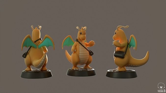 Dragonite dragon figurine 3D print model