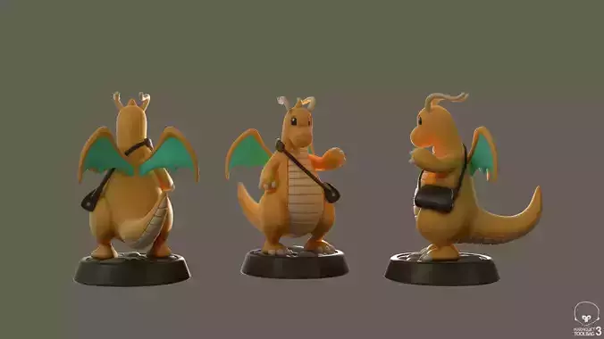 Dragonite dragon figurine 3D print model Dragonite dragon figurine 3D print model