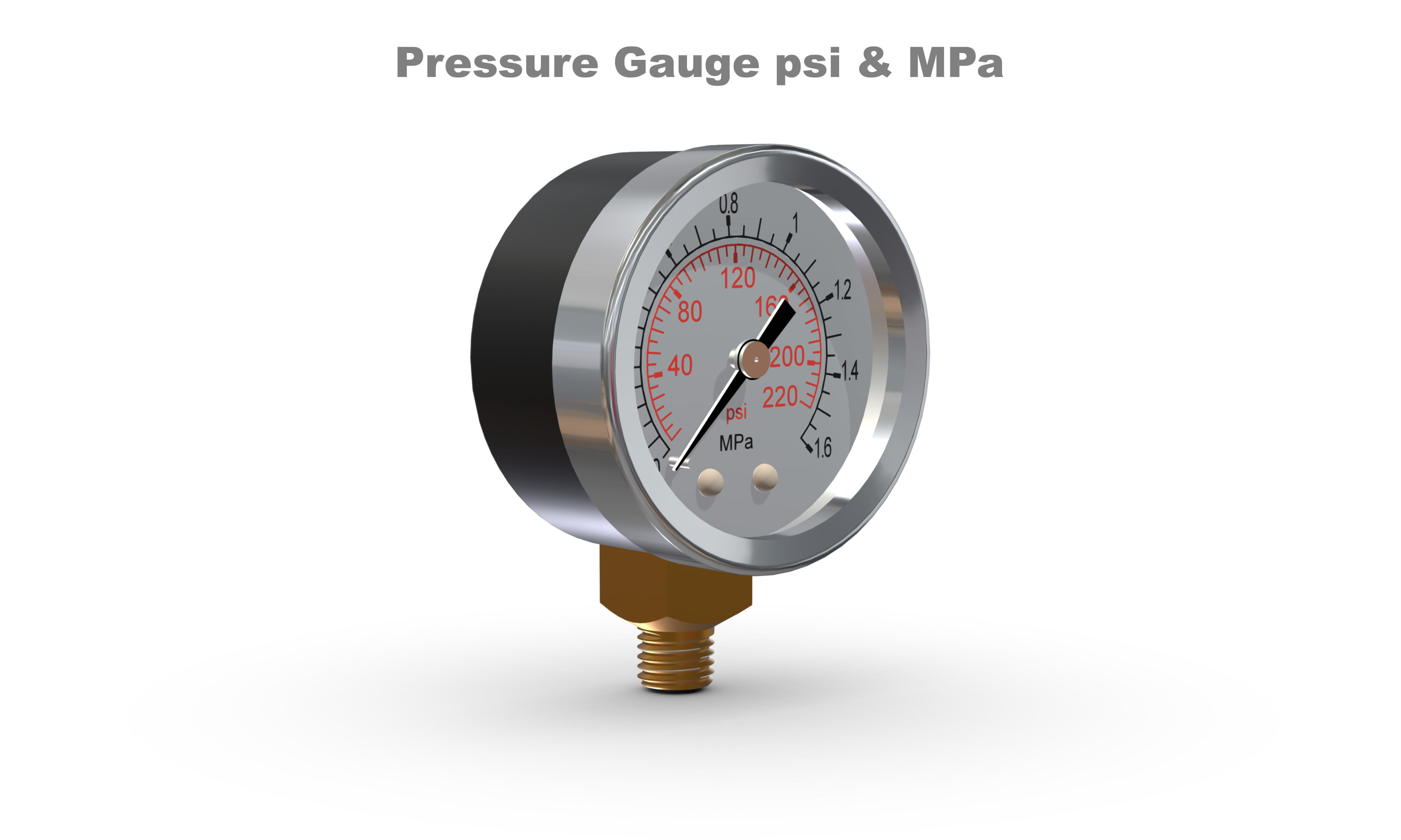 Pressure Gauge psi and MPa 3D model | CGTrader