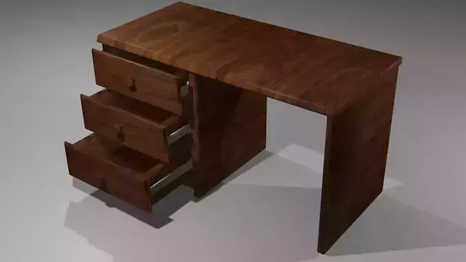 Table wooden desk with drawers