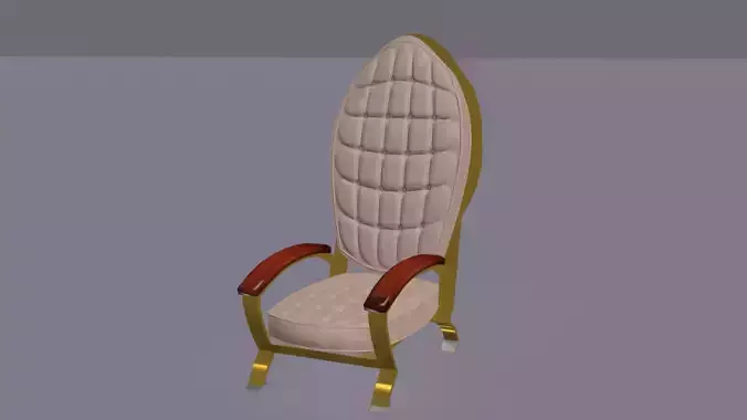 Modern golden and fabric armchair