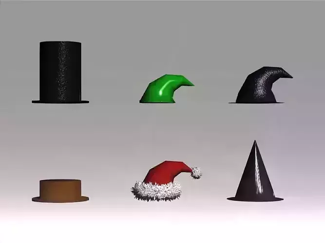 Party Hats Collection Low-poly 3D model