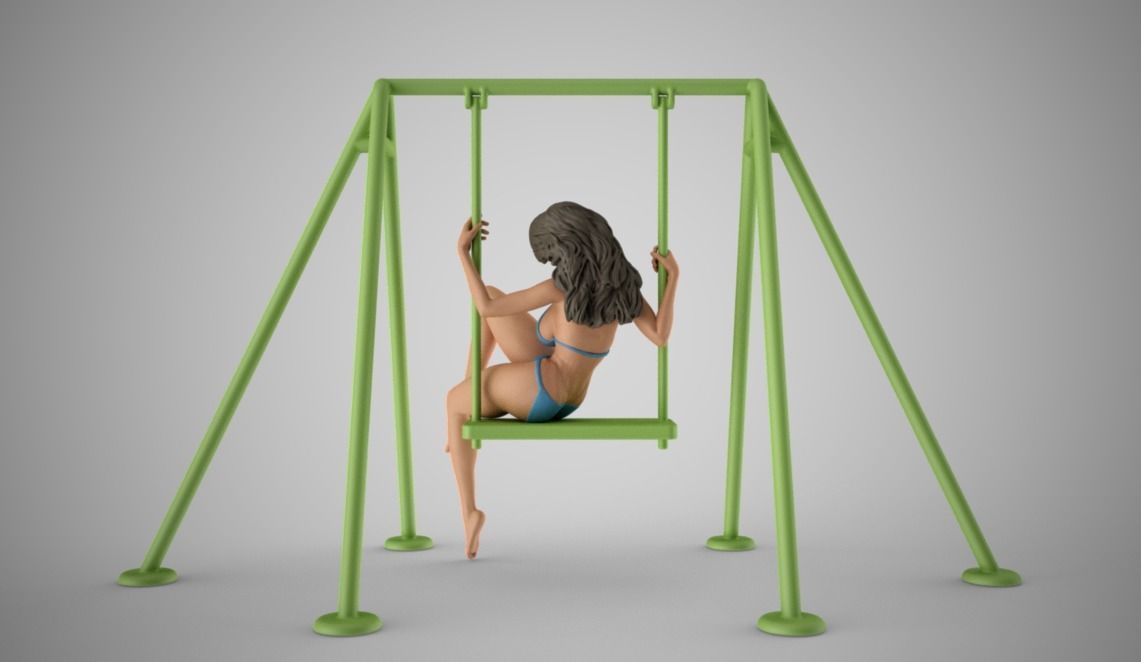 Girl on the Swing 3D print model_7