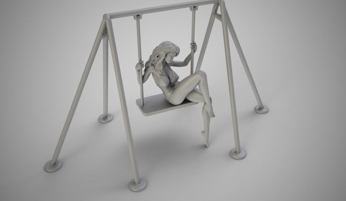 Girl on the Swing 3D print model_2