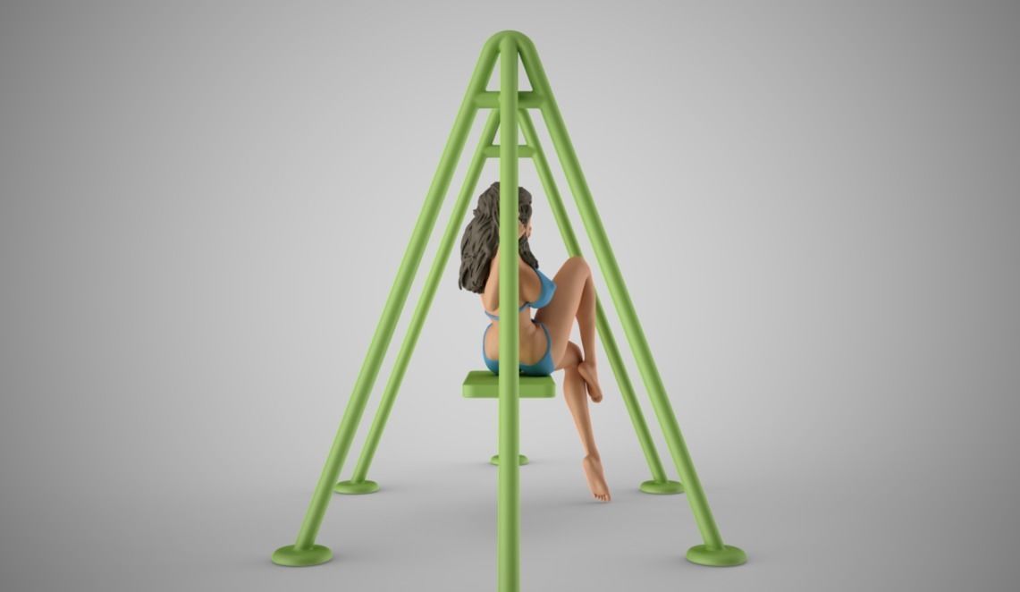 Girl on the Swing 3D print model_5