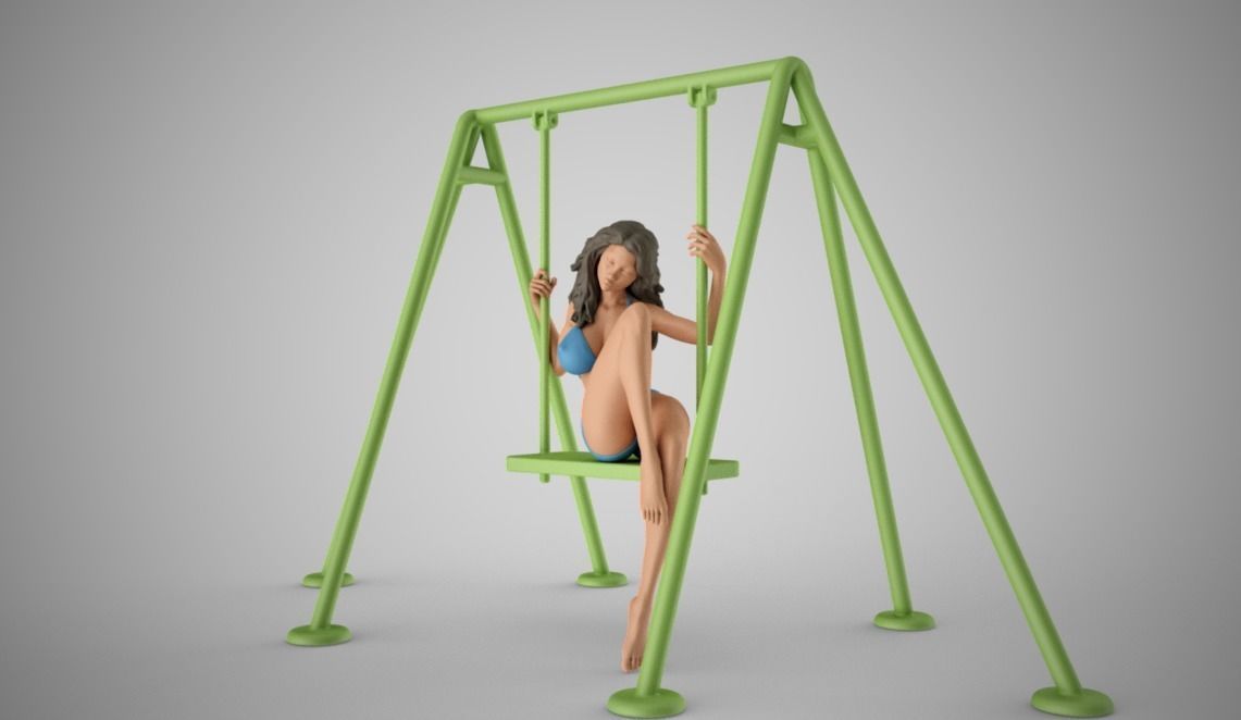 Girl on the Swing 3D print model_9