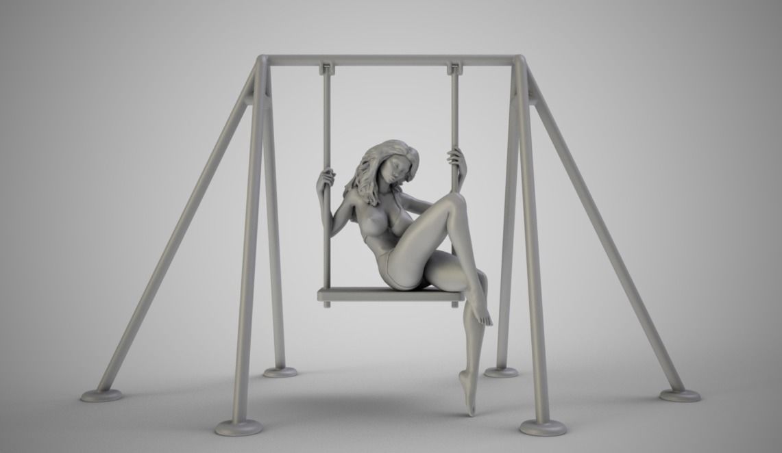 Girl on the Swing 3D print model_1
