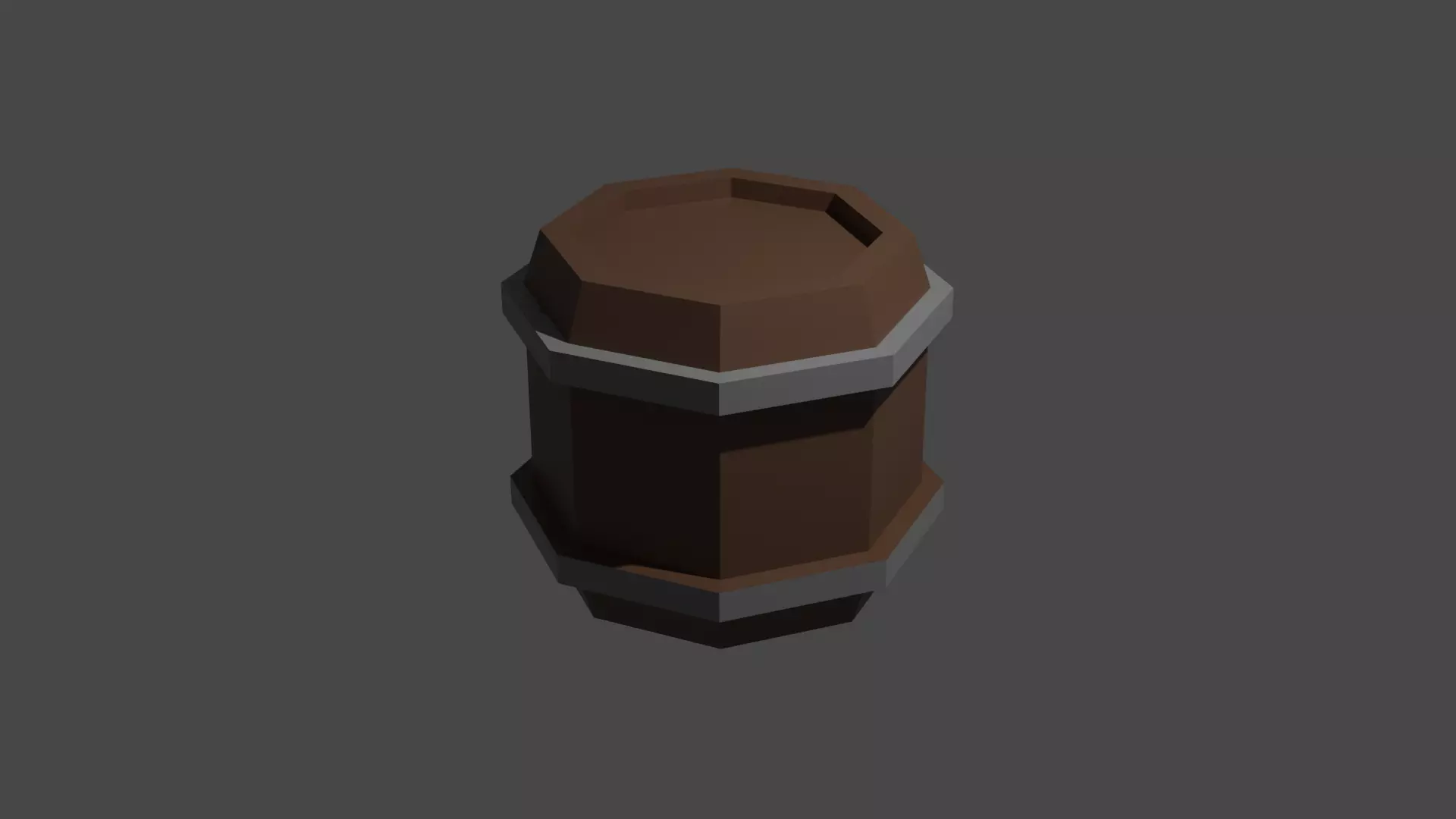 barrel Low-poly 3D model_0