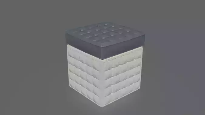 Dark grey and white little pouf