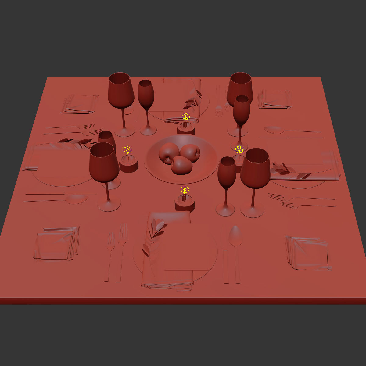 Table setting 16 3D model_2