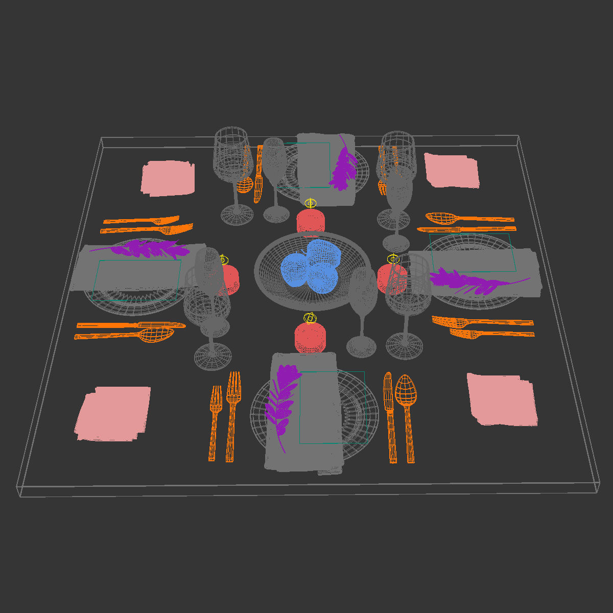 Table setting 16 3D model_4