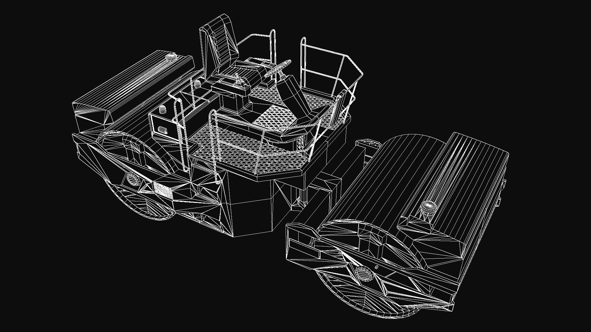 Compactor road roller Low-poly 3D model_5