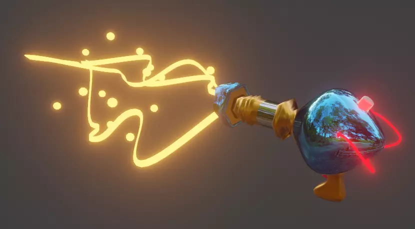 Gun beam Low-poly 3D model_0