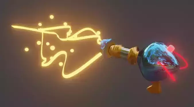 Gun beam Low-poly 3D model