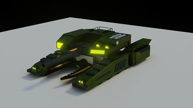 Sci Fi  Tank Low-poly 3D model