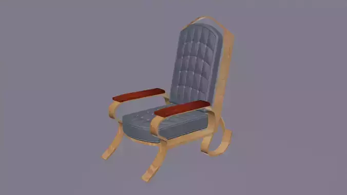 Modern Nordic smooth wooden and velur armchair