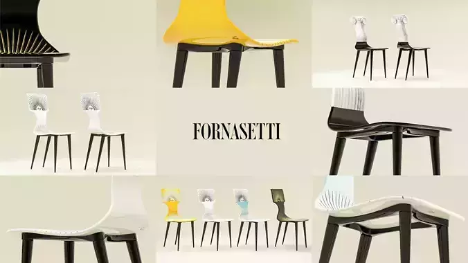 Fornasetti Chairs 3D Model Collection