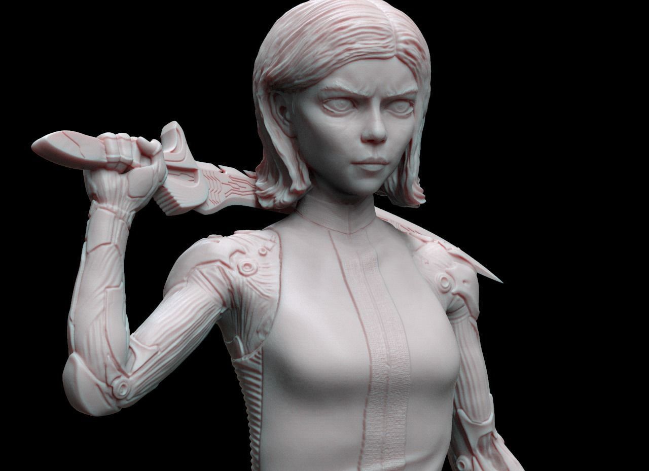 ALITA BATTLE ANGEL BUST 3D print model_1