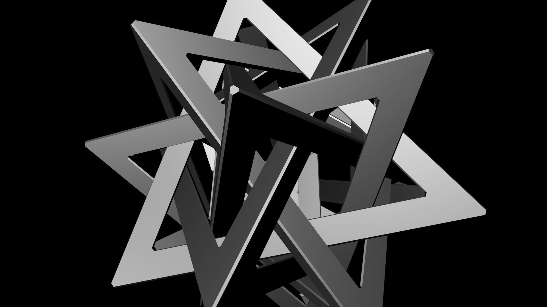 Tetrahedron 5 Star  3D print model_3