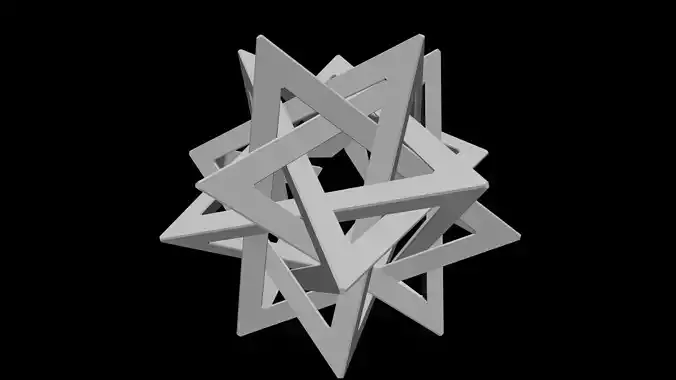 Tetrahedron 5 Star  3D print model