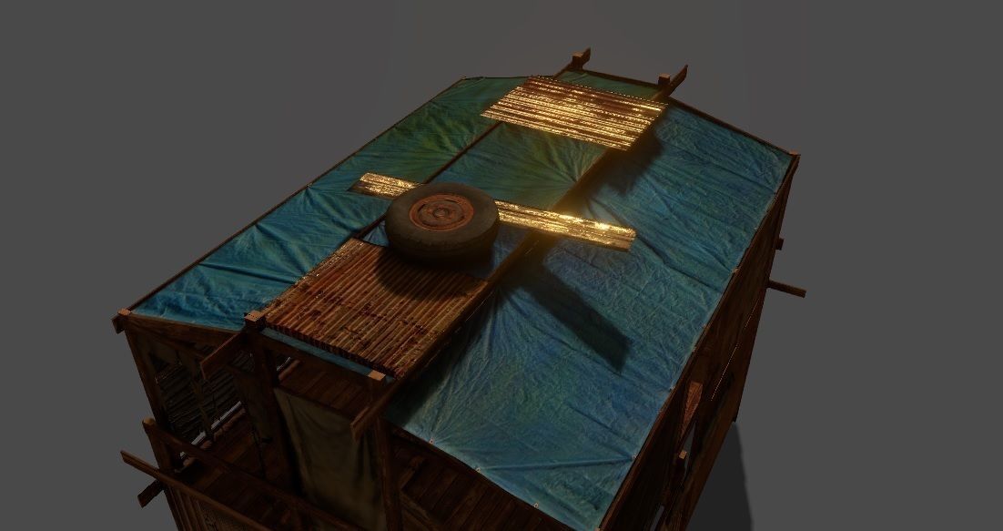 Lowpoly shanty house Low-poly 3D model_5