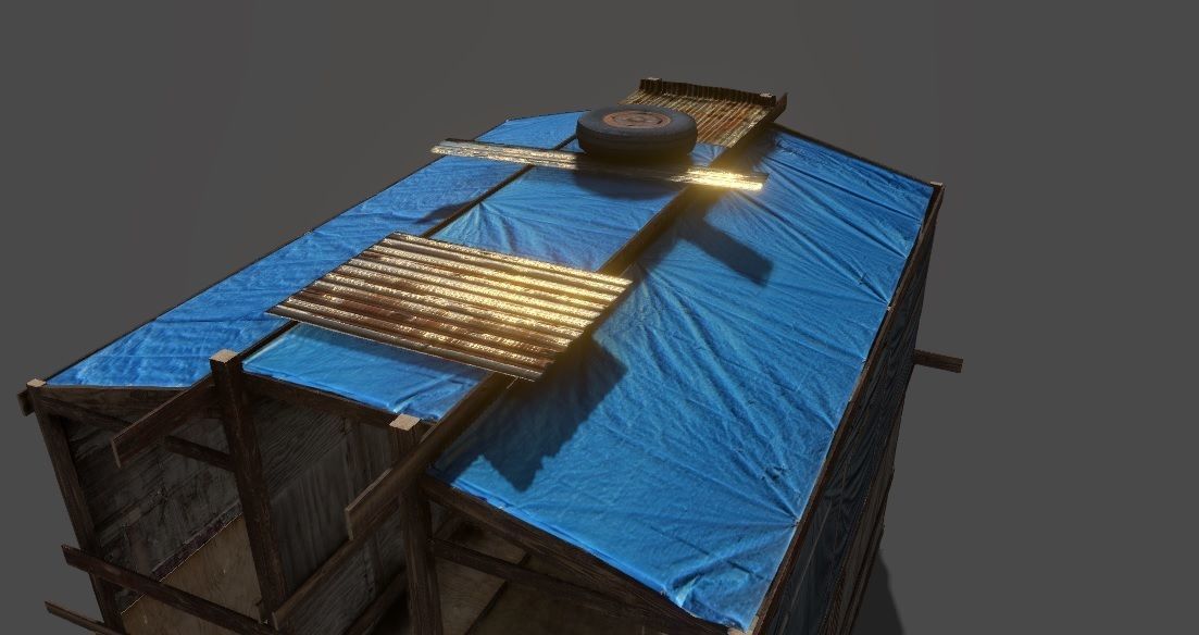 Lowpoly shanty house Low-poly 3D model_8