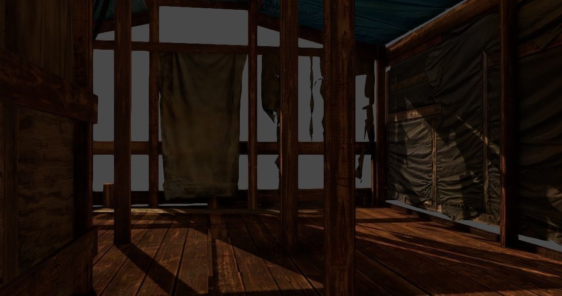 Lowpoly shanty house Low-poly 3D model_9