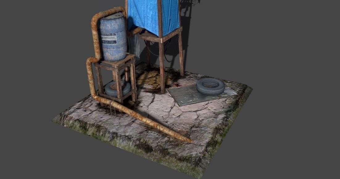 Shanty windmill Low-poly 3D model_6