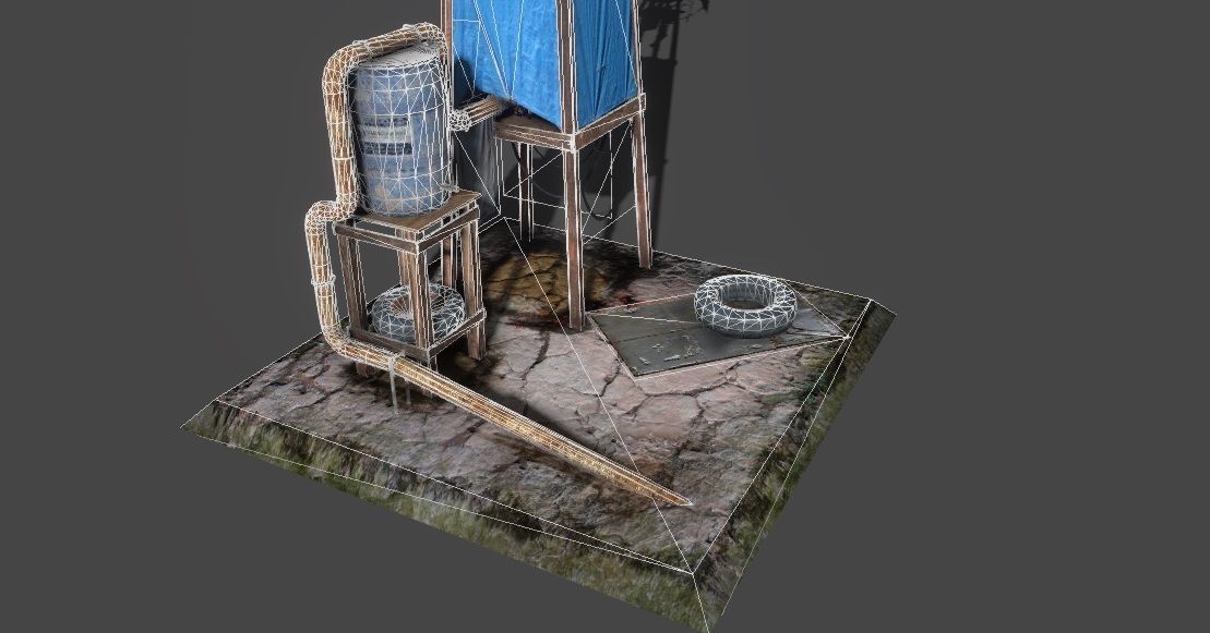 Shanty windmill Low-poly 3D model_7