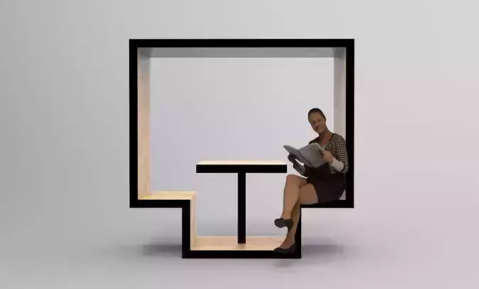 Furniture Unit 1 Low-poly 3D model