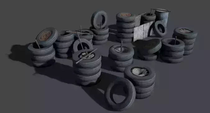 Shanty tire stacks
