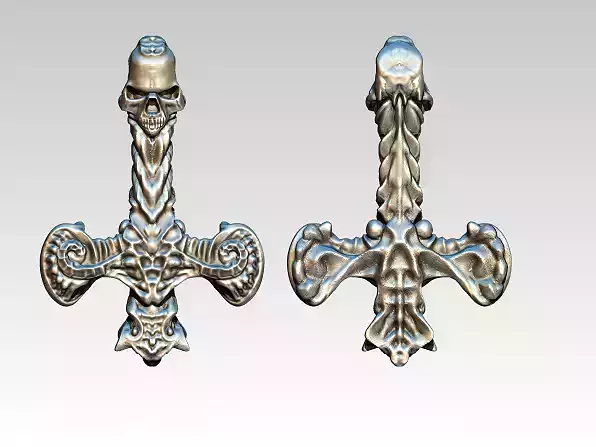 THOR Hummer Pendant with Odins Horn 3d bionic biomechanic 3D print model